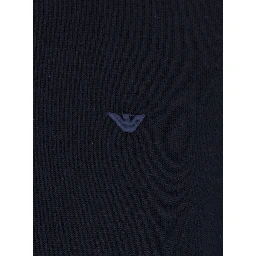 black Sweater with zip and logo patch on the front in wool for men