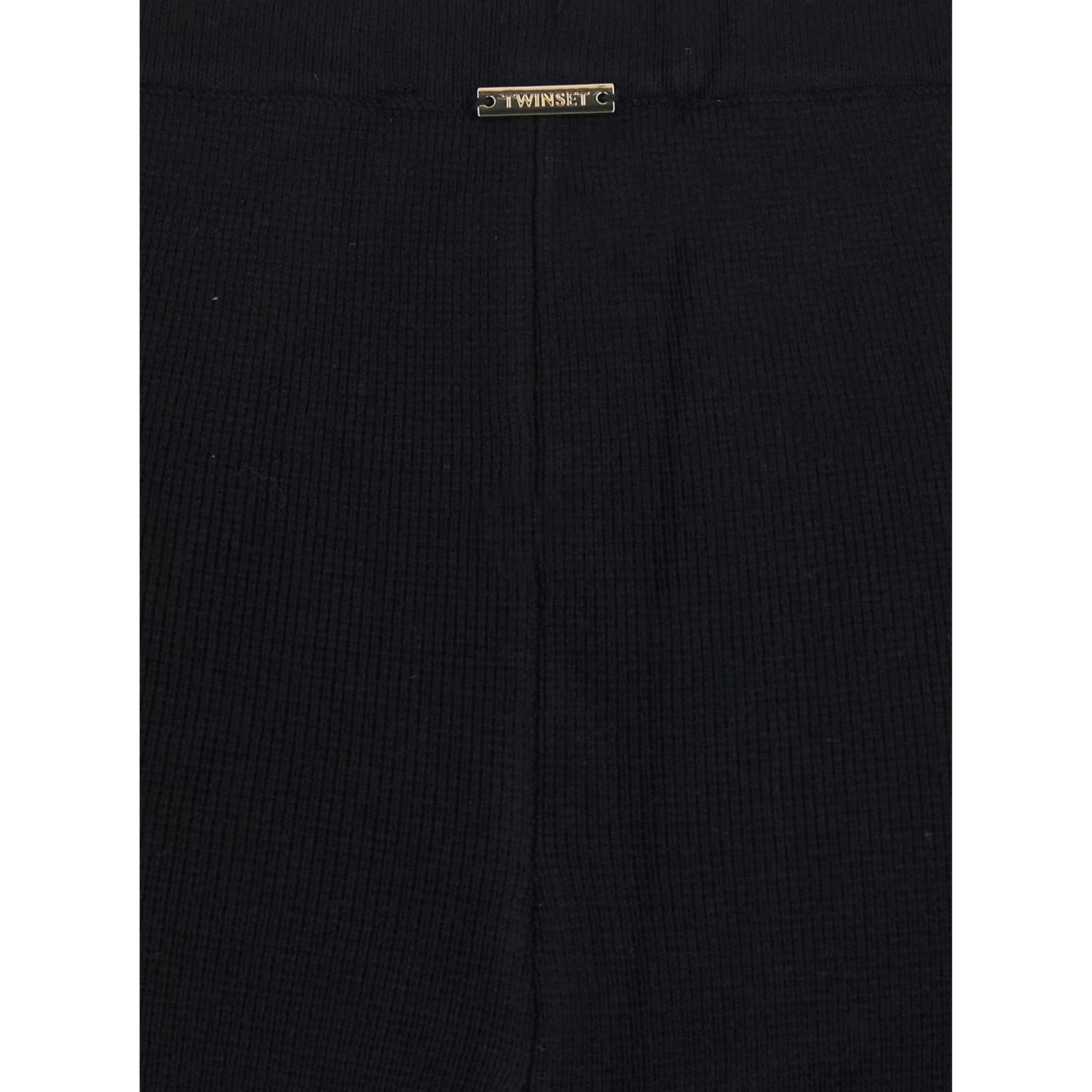 Black High-Waisted Pants with Logo Plate on the Back and Flared Leg in Blend Viscose for Women