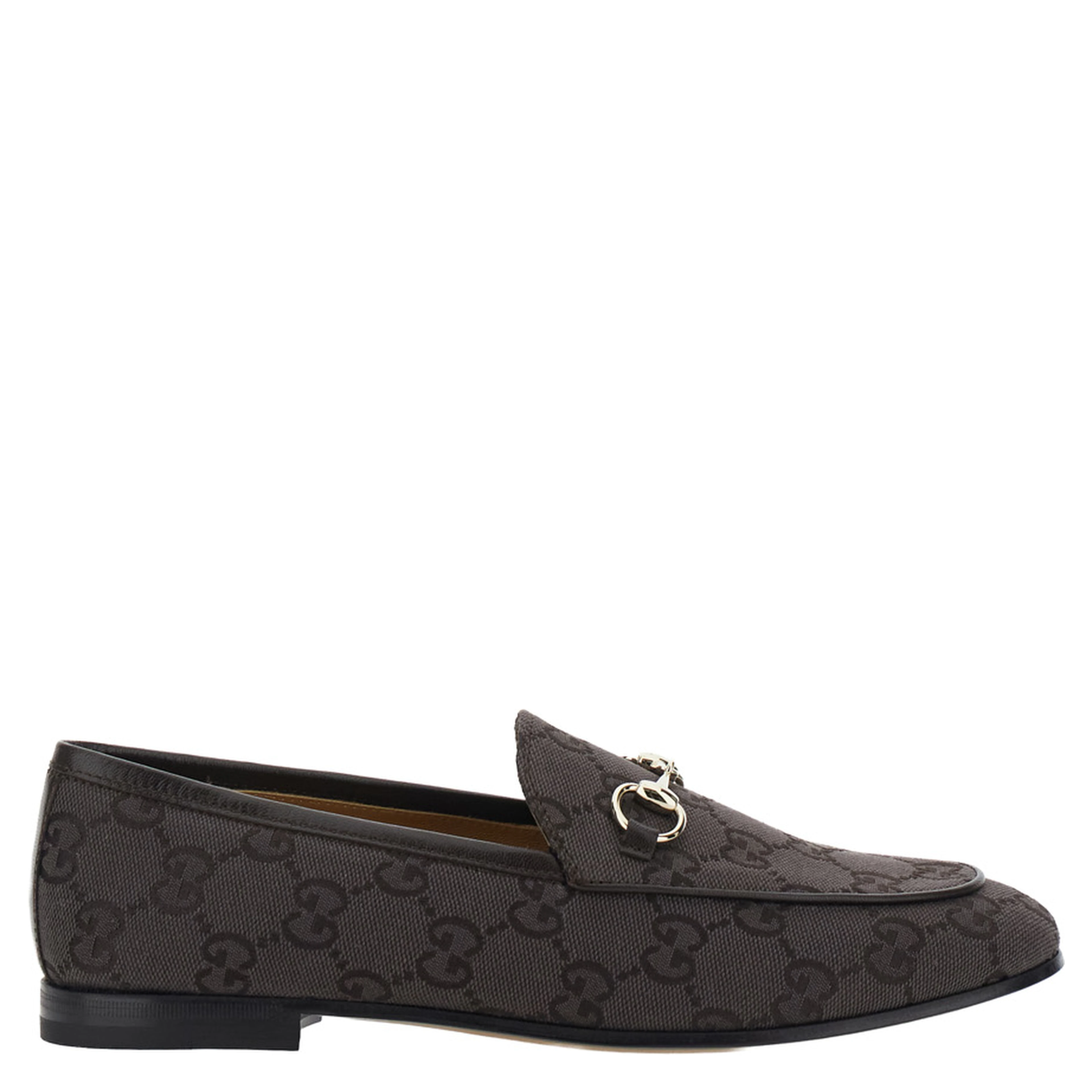 Jordan Brown Loafers with Horsebit on the Front in GG Canvas for Women