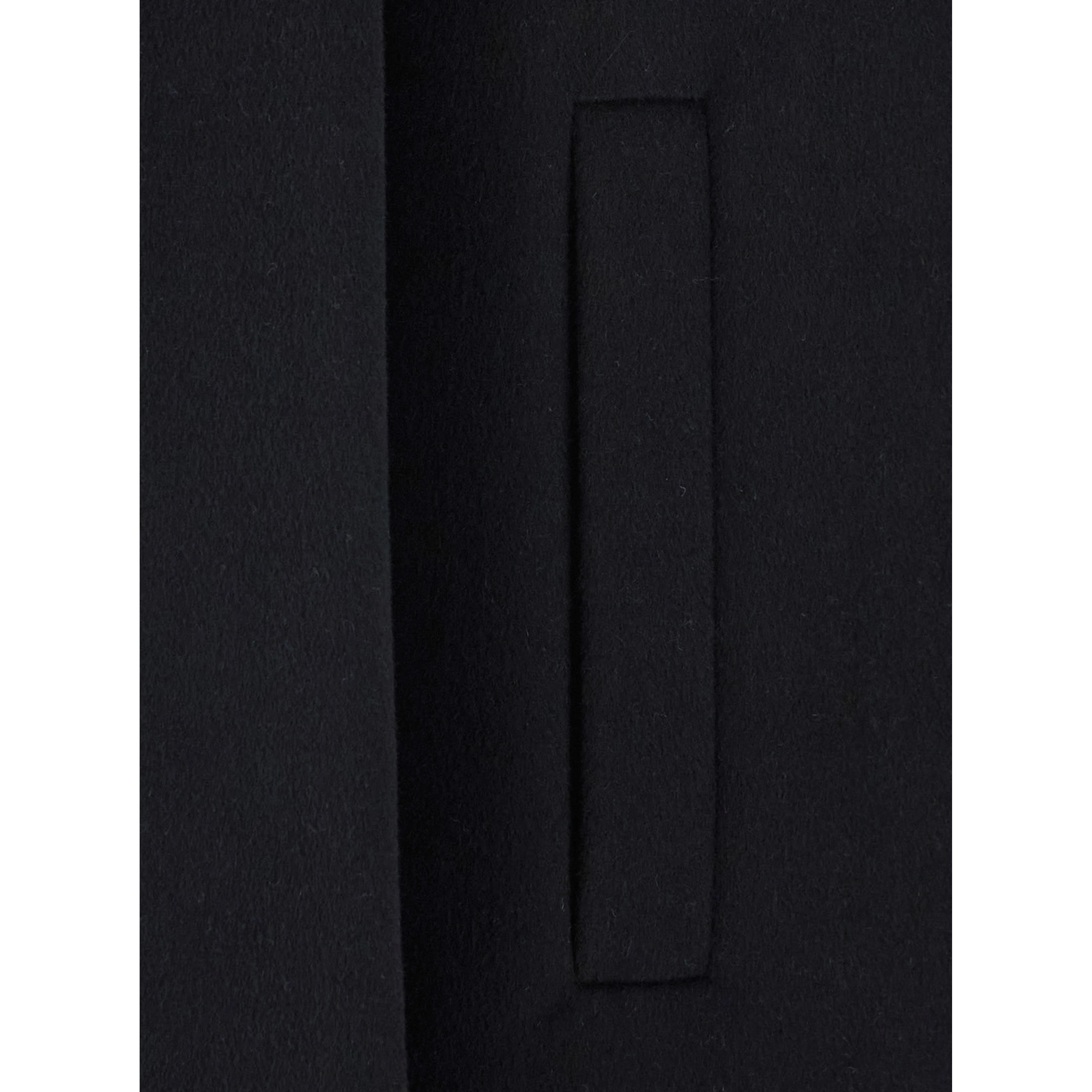Black Double-breasted coat with notched revers in wool blend for women