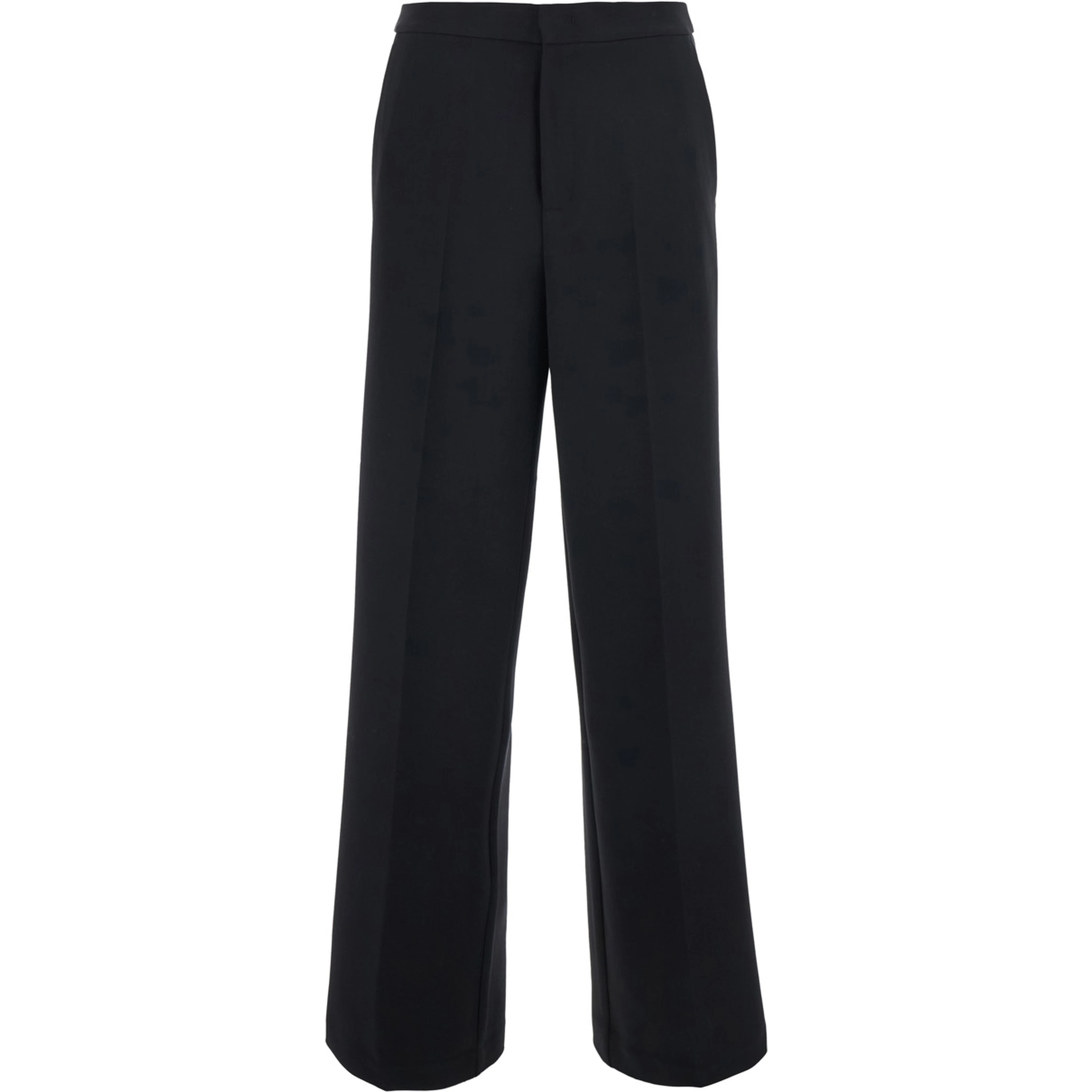 MADREPERL Pants with elegant details in Black Tech Fabric for women