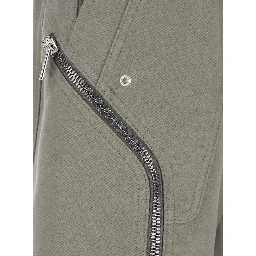 Heizer Grey Pants with side zip cargo pockets in cotton for men