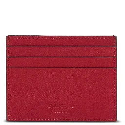 Cardholder Revival with Gancini Buckle on the Front in Black Leather for Men