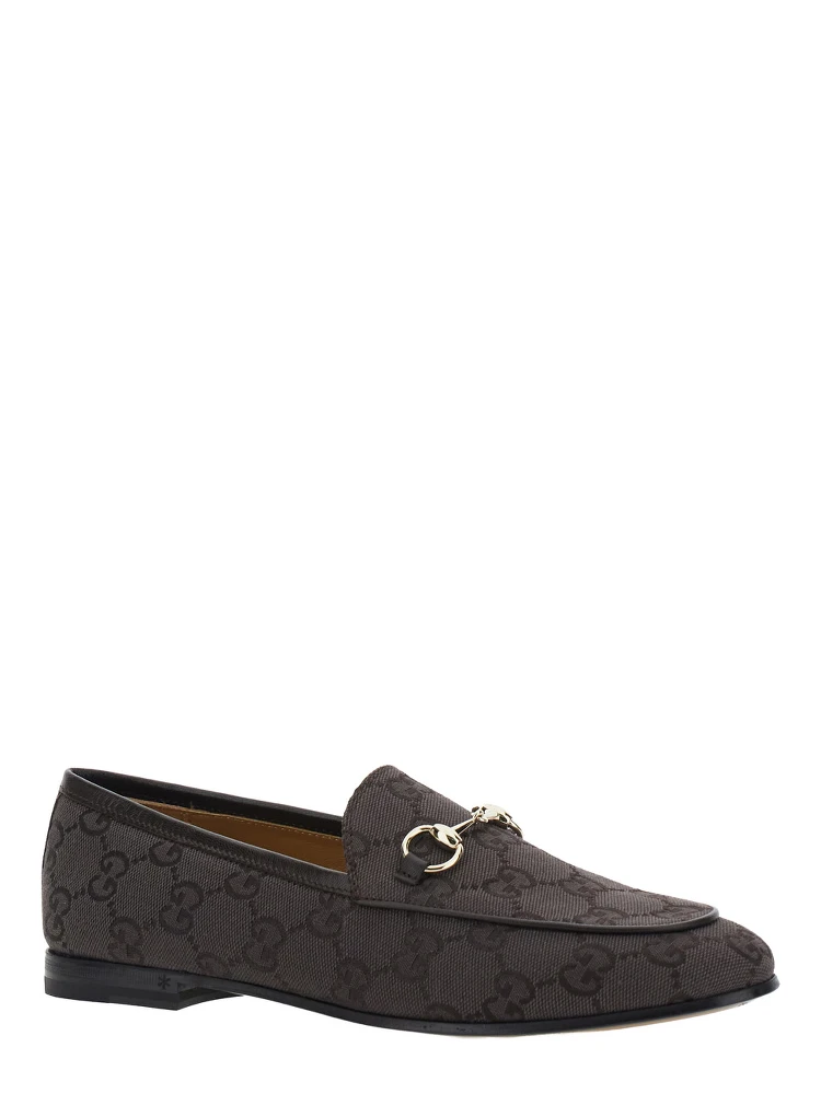 Jordan Brown Loafers with Horsebit on the Front in GG Canvas for Women alternative