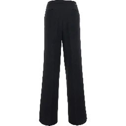MADREPERL Pants with elegant details in Black Tech Fabric for women