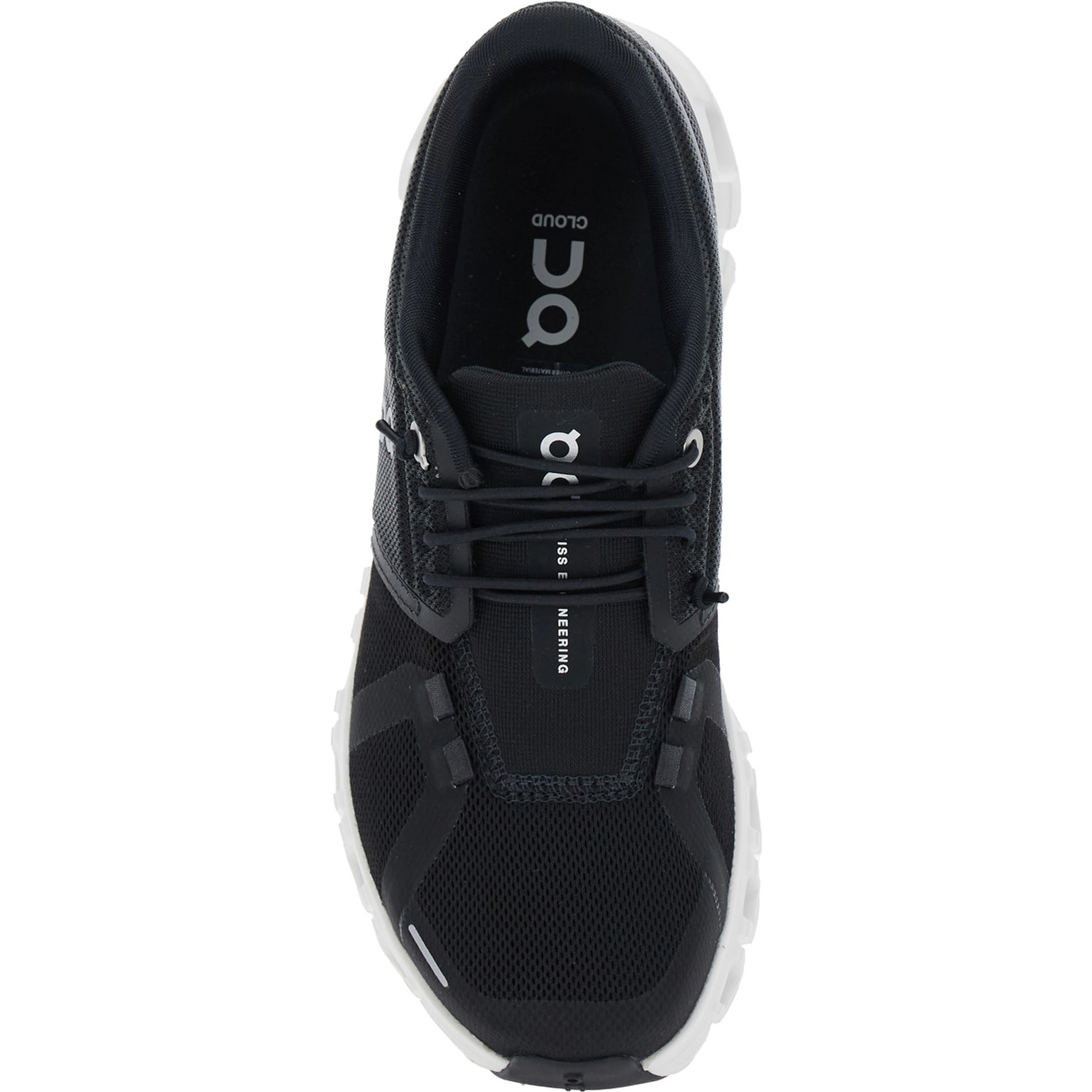 Sneaker Cloud 6 Low Top with Mesh Inserts and Logo on the Side in Black Tech Fabric for Women