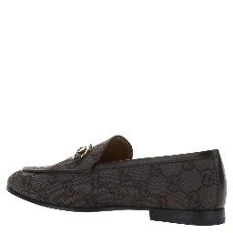 Jordan Brown Loafers with Horsebit on the Front in GG Canvas for Women