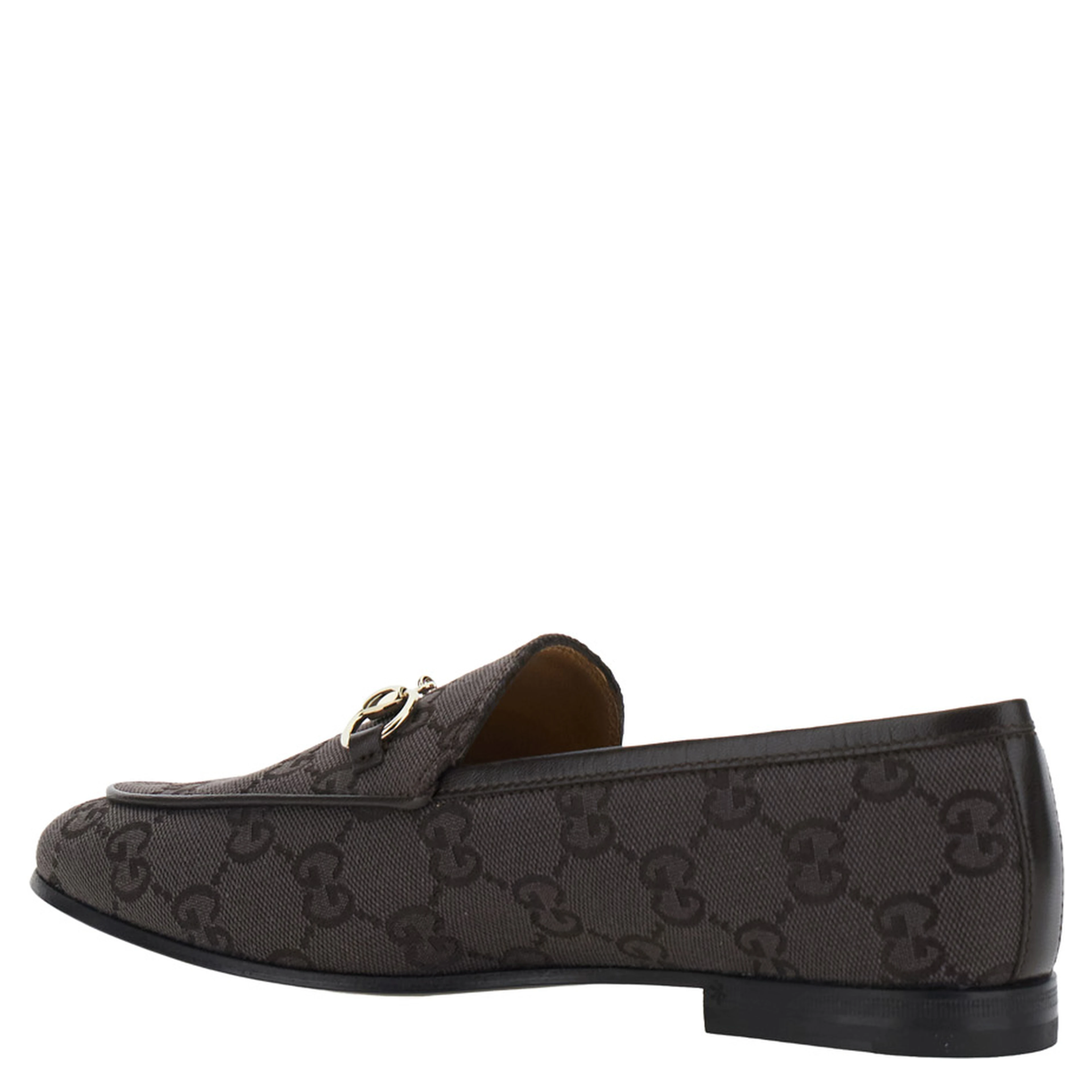 Jordan Brown Loafers with Horsebit on the Front in GG Canvas for Women
