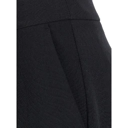 MADREPERL Pants with elegant details in Black Tech Fabric for women