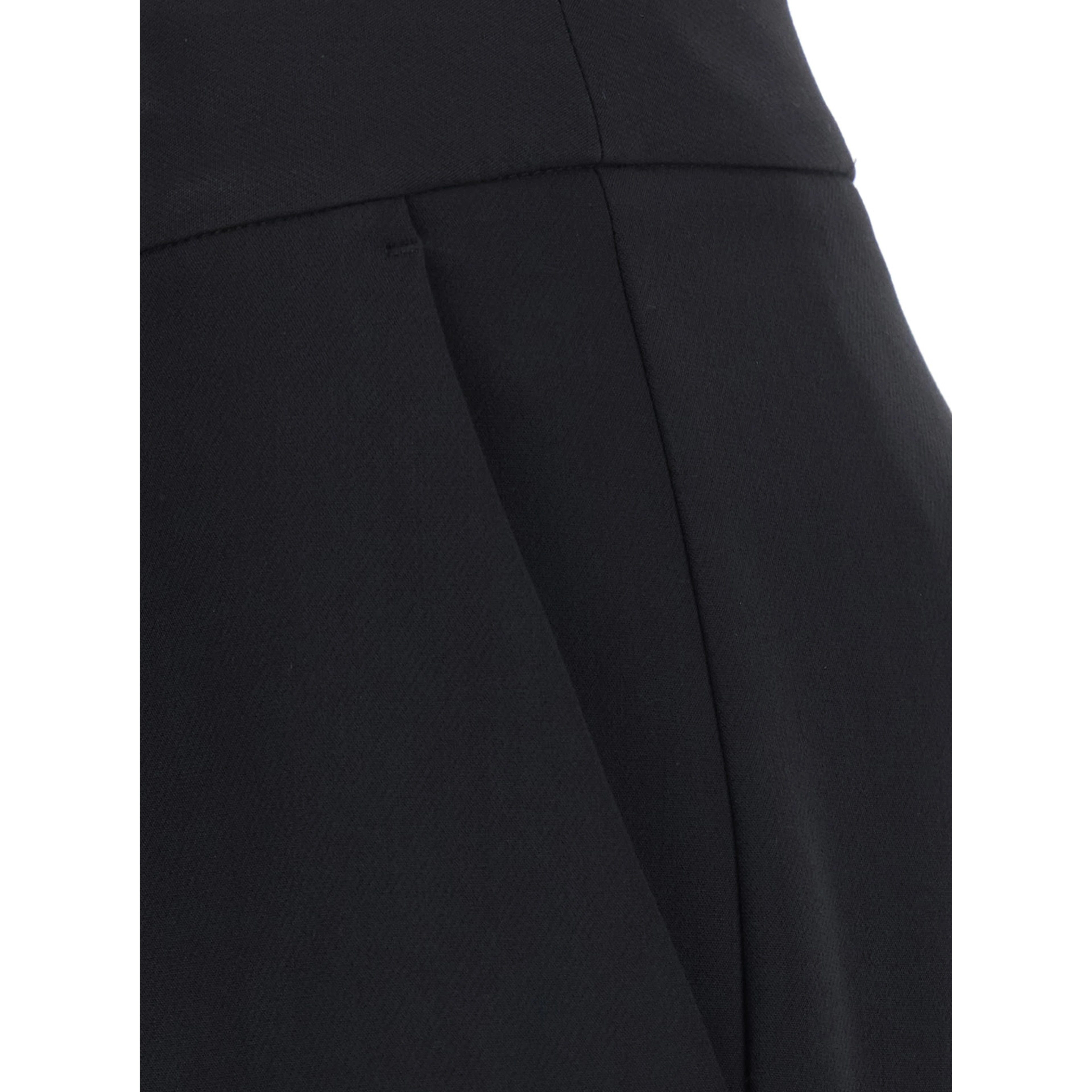 MADREPERL Pants with elegant details in Black Tech Fabric for women