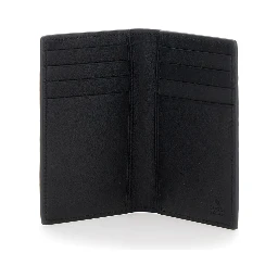 Bi-Fold Wallet with Vertical Design in Grained GG Leather Black Men