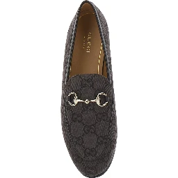 Jordan Brown Loafers with Horsebit on the Front in GG Canvas for Women