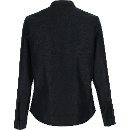 Black Shirt with pointed collar and tone-on-tone GG logo on the back in Denim for Men