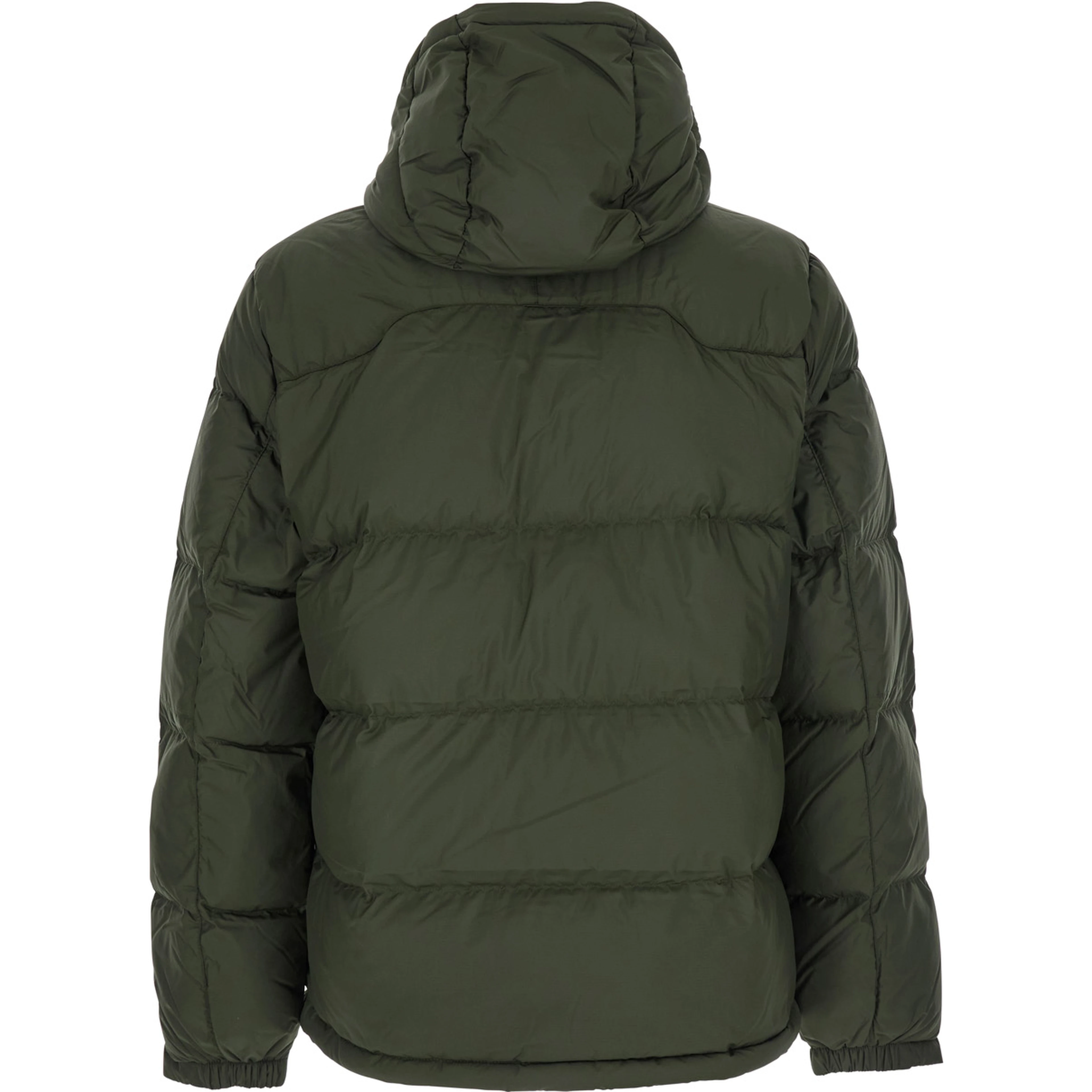 Down jacket Gorham with Fixed Hood and Embroidered Pony Logo on the Front in Tech Fabric Green Men