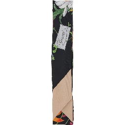 Multicolor scarf with floral print in silk for women