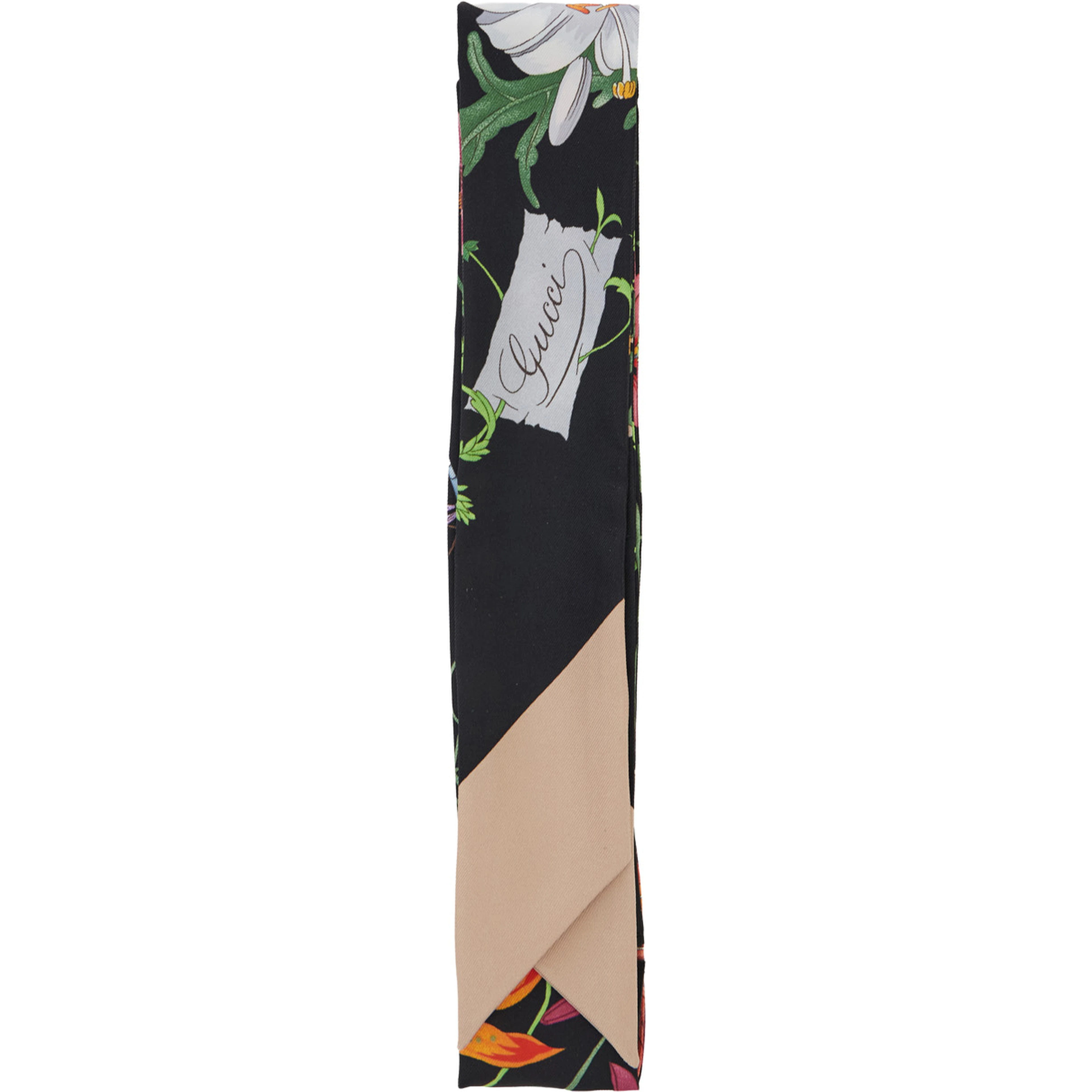 Multicolor scarf with floral print in silk for women
