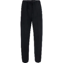 Buddy Black pants with elastic drawstring waistband in fabric for women