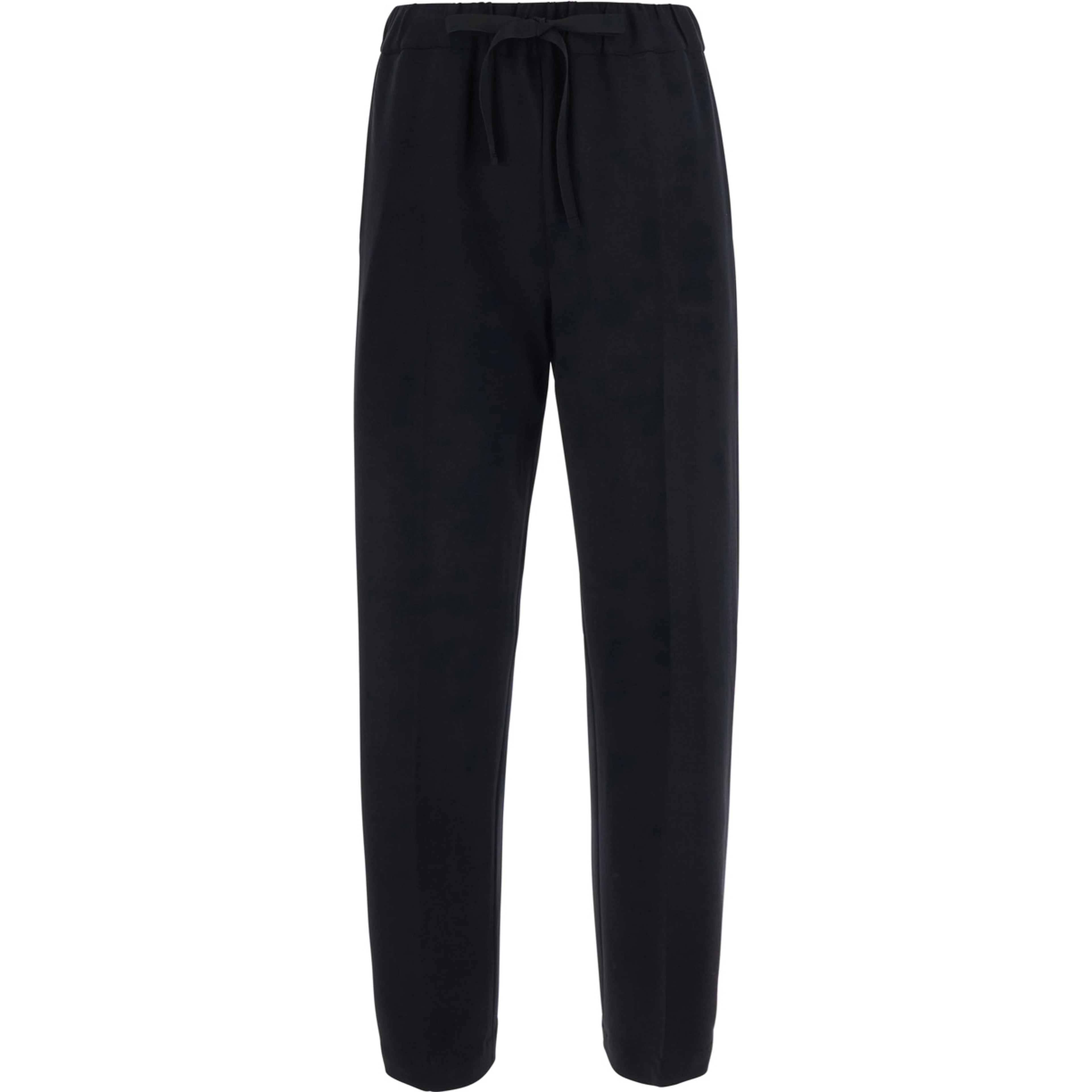 Buddy Black pants with elastic drawstring waistband in fabric for women