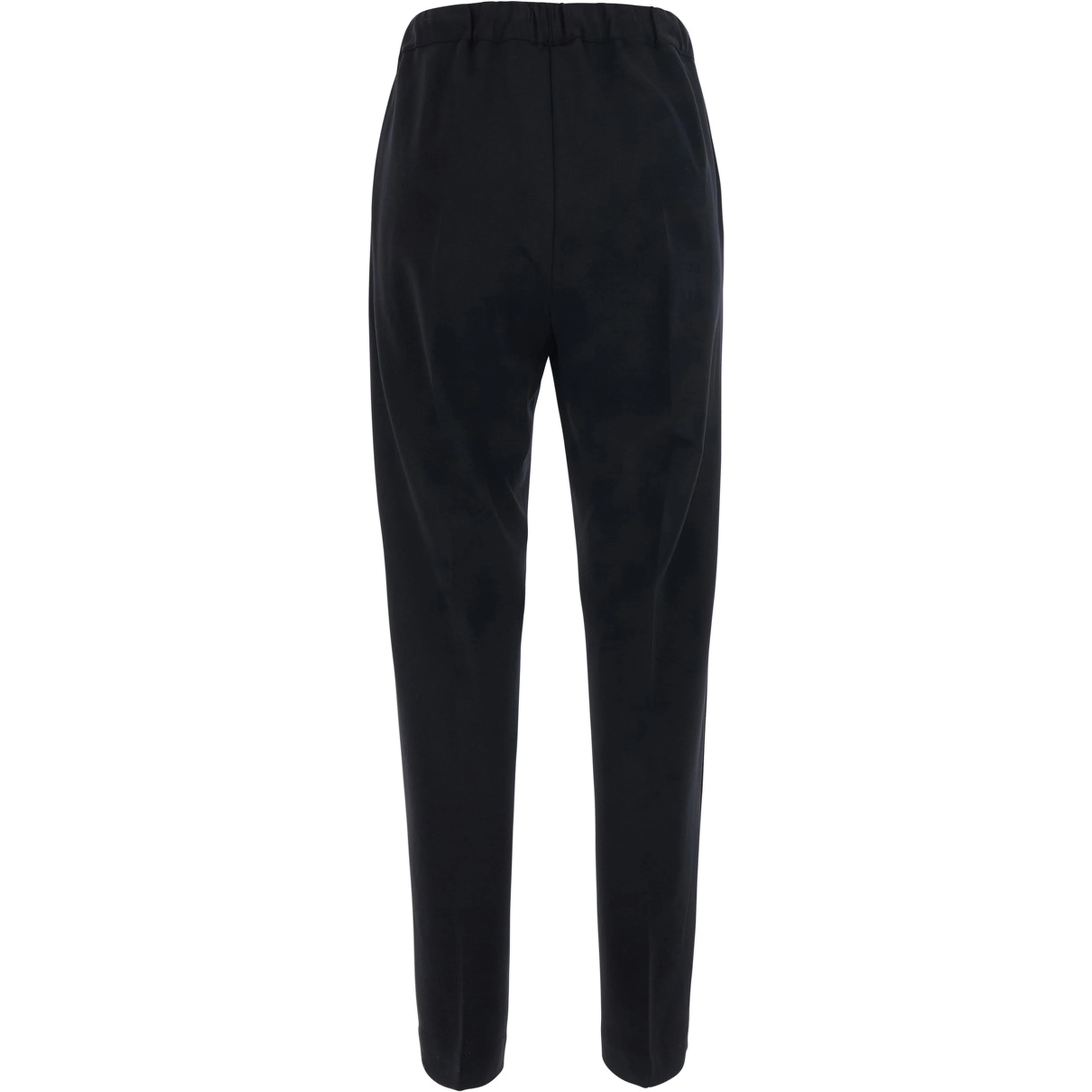 Buddy Black pants with elastic drawstring waistband in fabric for women