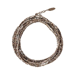 Metallic Bracelet with layered design and Monile in Metal for women