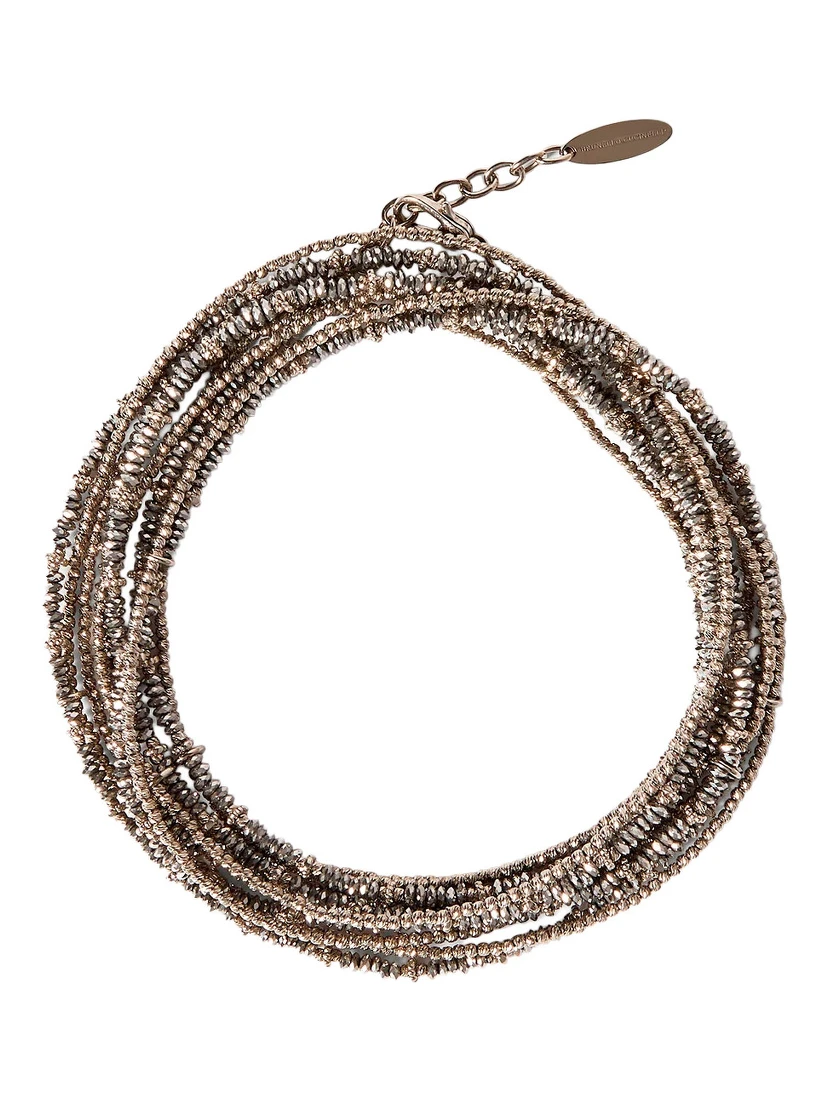 Metallic Bracelet with layered design and Monile in Metal for women