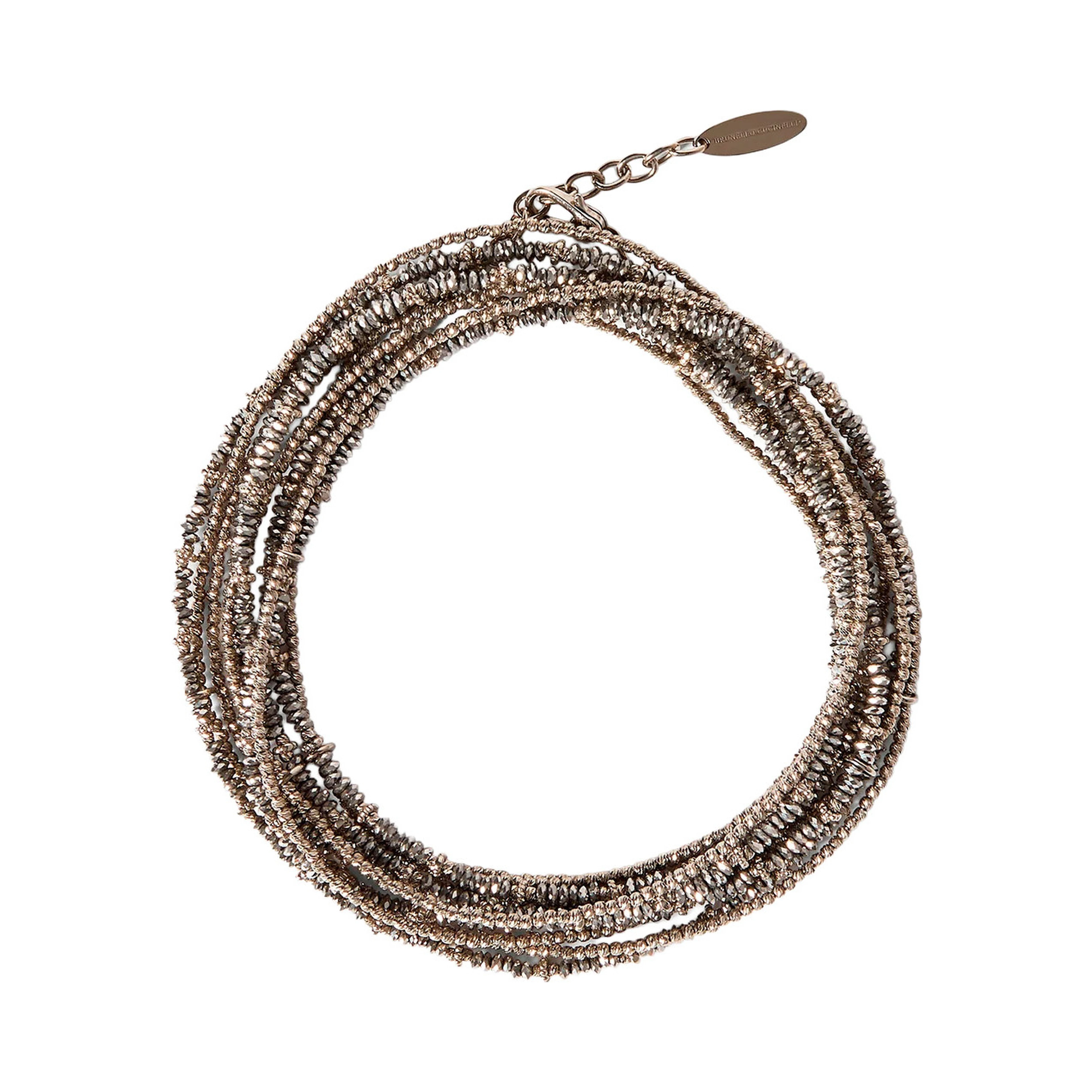 Metallic Bracelet with layered design and Monile in Metal for women