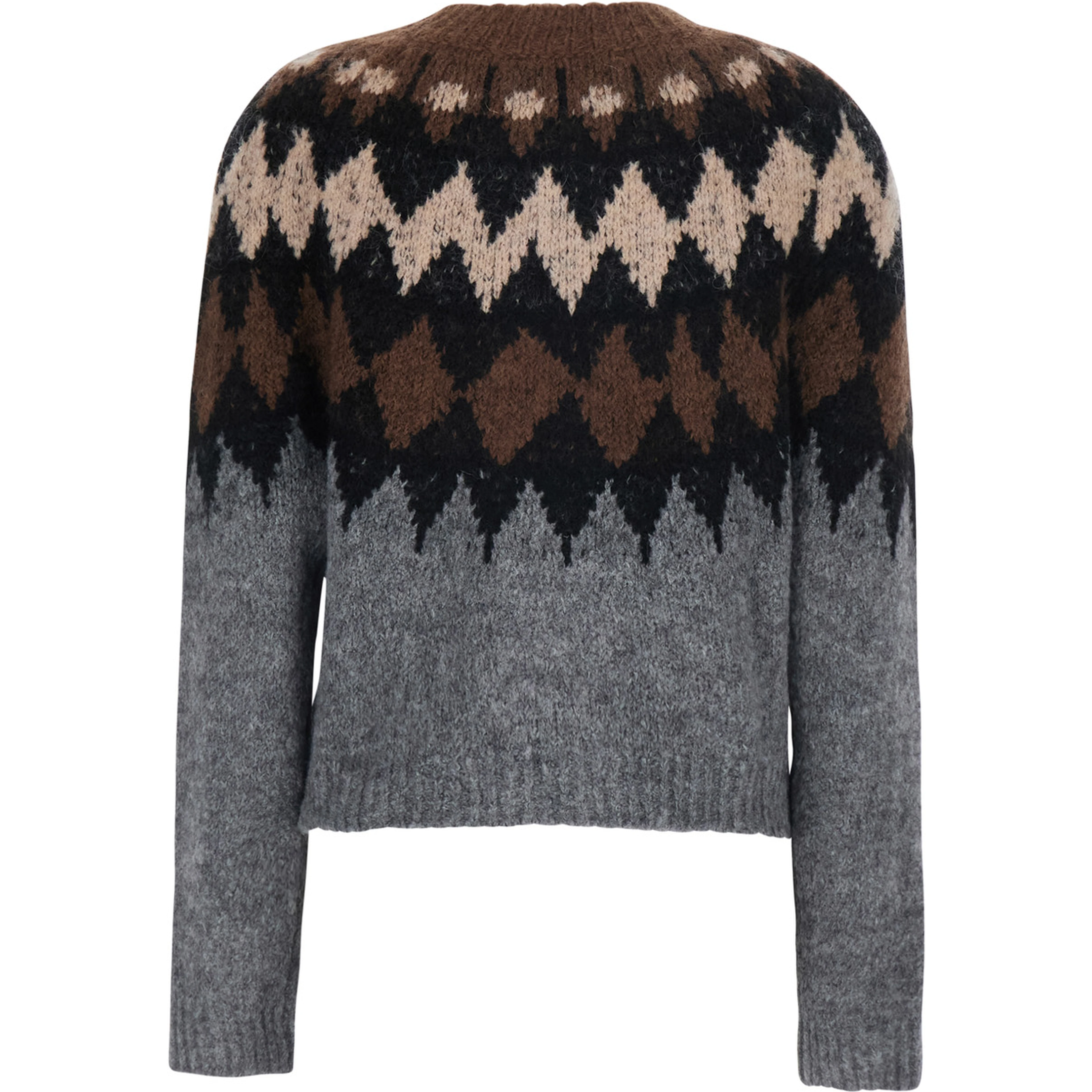 EIKO multicolor Sweater with round neck and zig-zag motif in wool for women