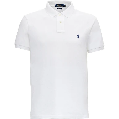 Polo "Slim Fit" with Classic Collar and Pony Embroidery on the Front in White Cotton for Men