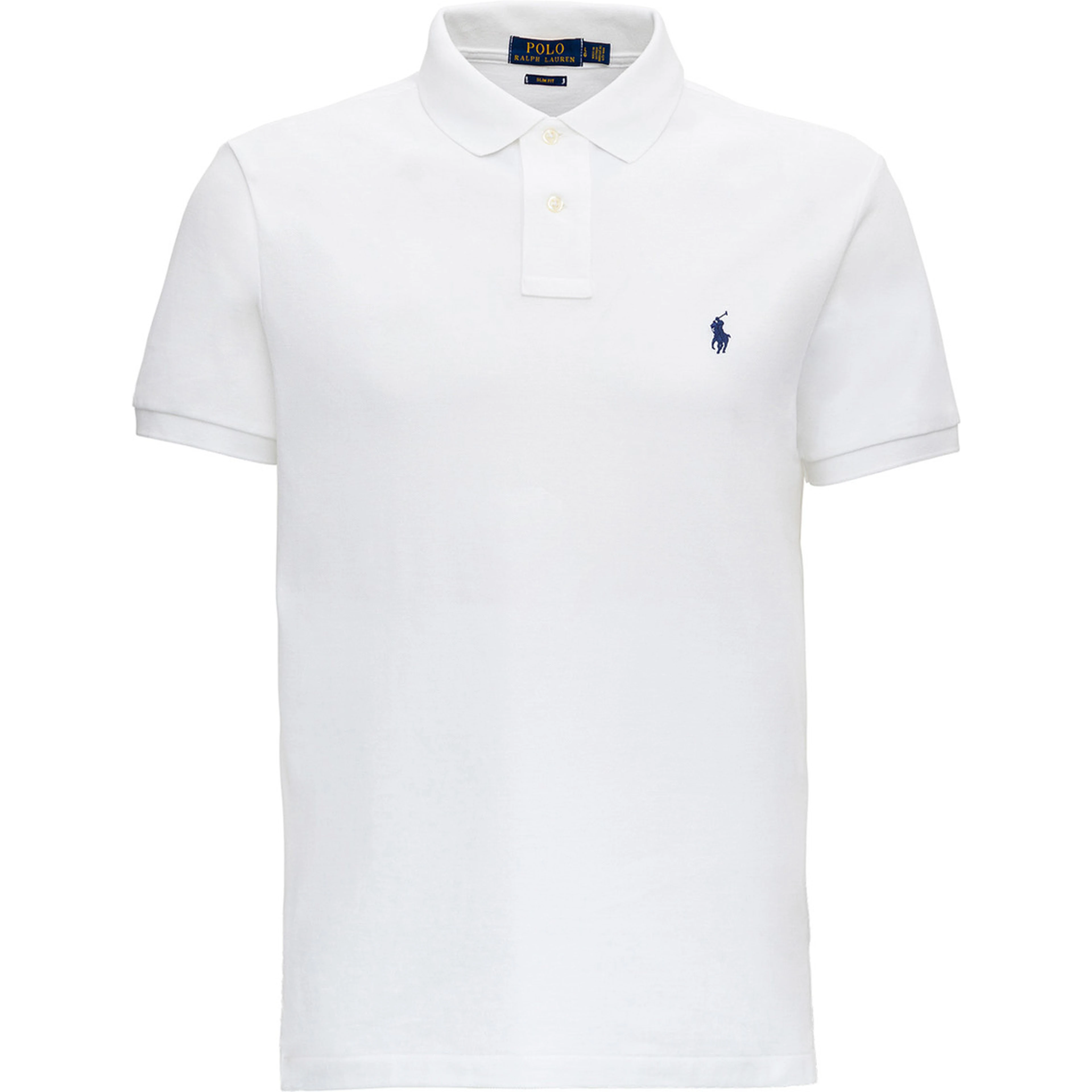 Polo "Slim Fit" with Classic Collar and Pony Embroidery on the Front in White Cotton for Men