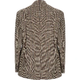 New York Beige Single-breasted Jacket with notched revers and houndstooth motif in wool for men