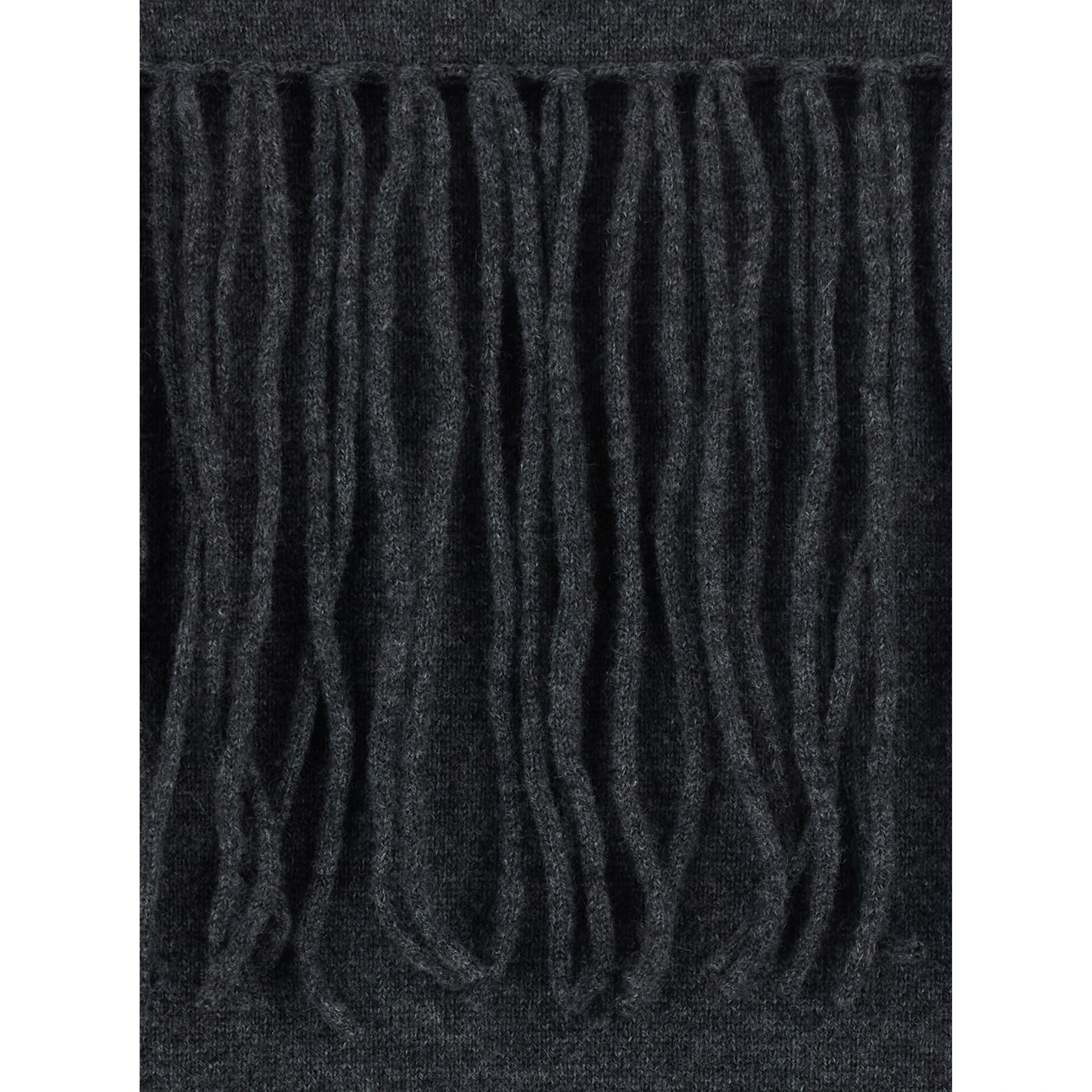 Grey Sweater with frayed details on the back and edges in cashmere for women