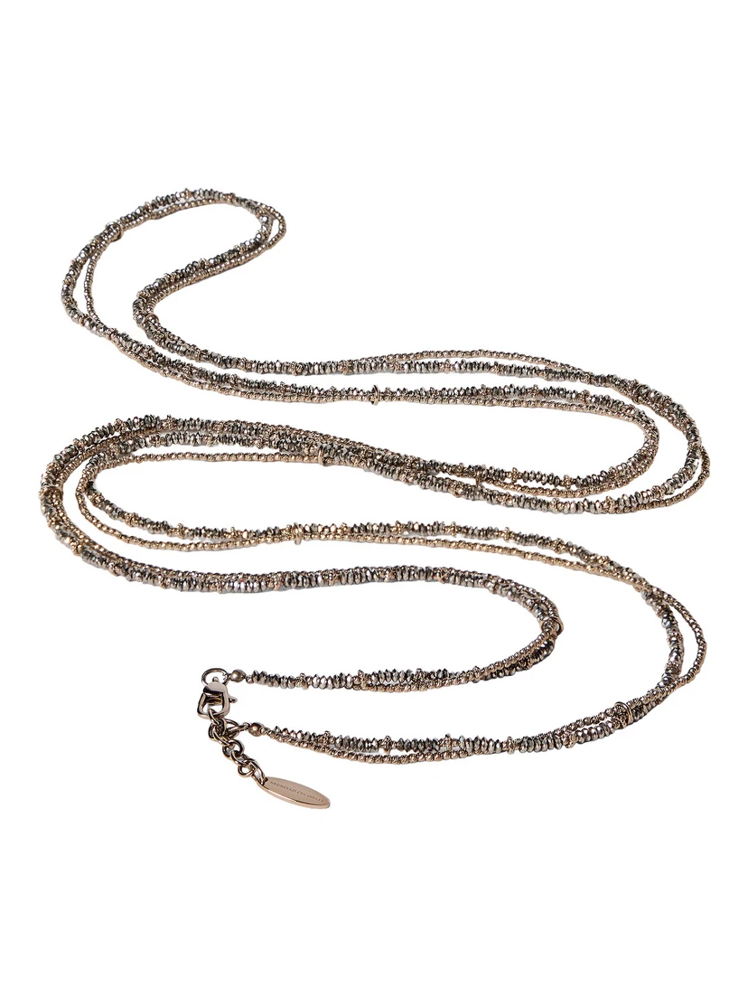 Metallic Bracelet with layered design and Monile in Metal for women