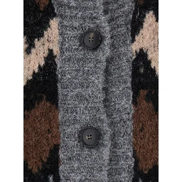 EIKO multicolor Sweater with round neck and zig-zag motif in wool for women