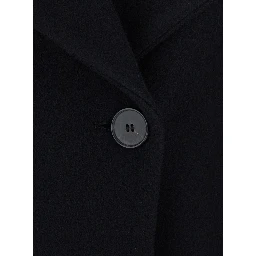Scott Coat with Notched Collar and Long Sleeves in Tech Fabric Black for Men