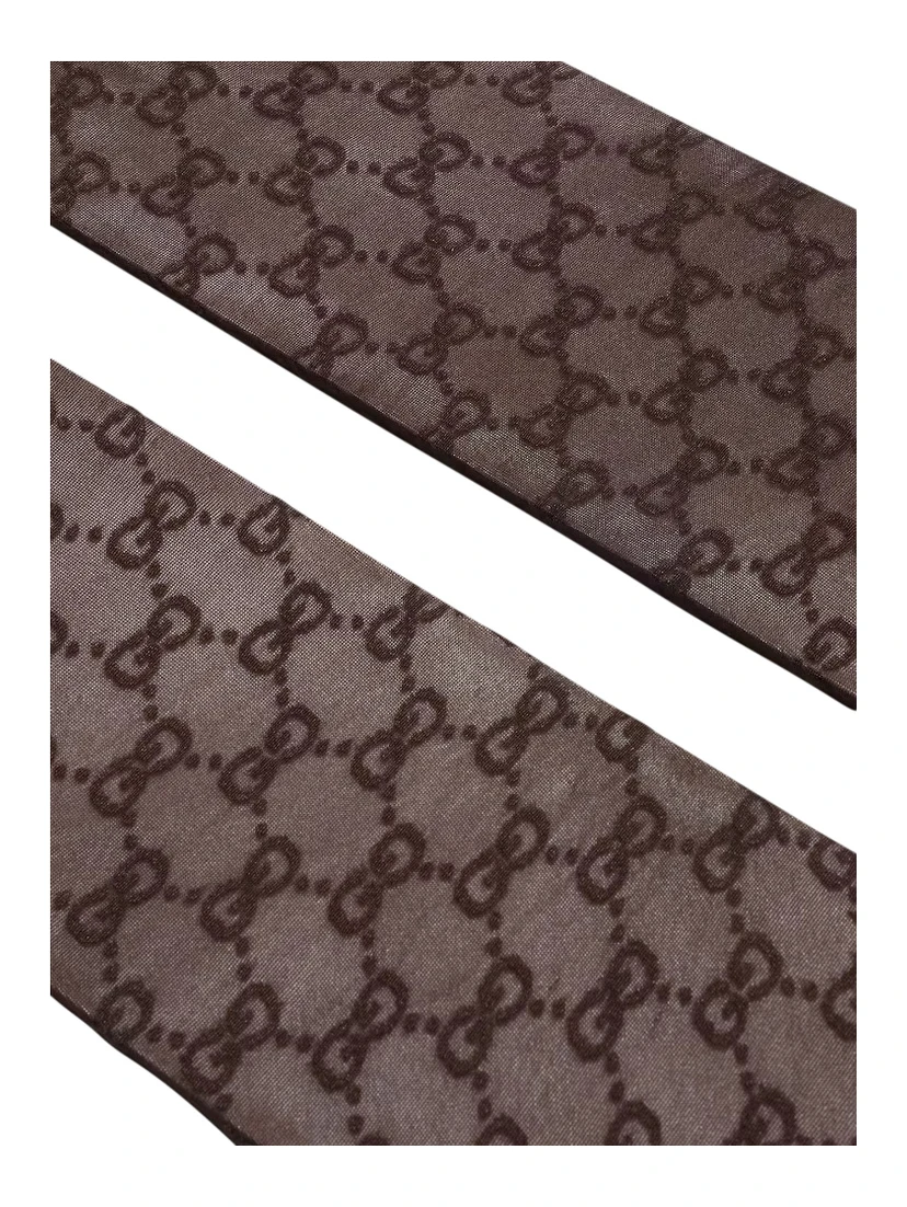 Brown tights with all-over GG motif in Tech Fabric women