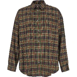 Multicolored shirt with patches and long sleeves for men