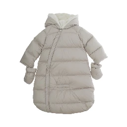 White bag with zip closure and patch, in fabric, for Boy
