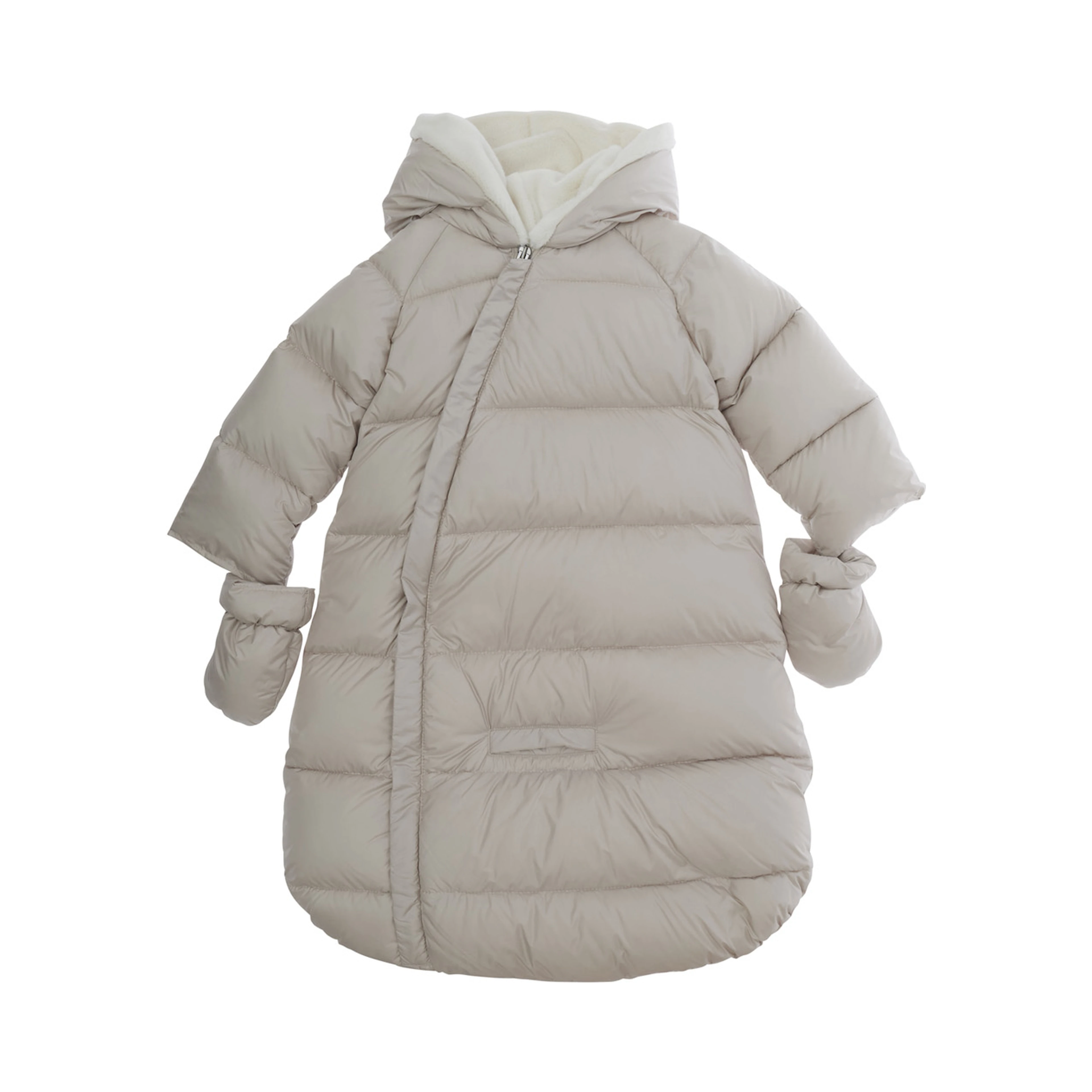 White bag with zip closure and patch, in fabric, for Boy