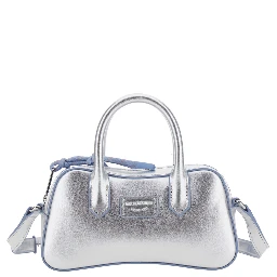 Metallic Mini Bag with adjustable and removable shoulder strap and logo patch on the front in Tech Fabric Girl