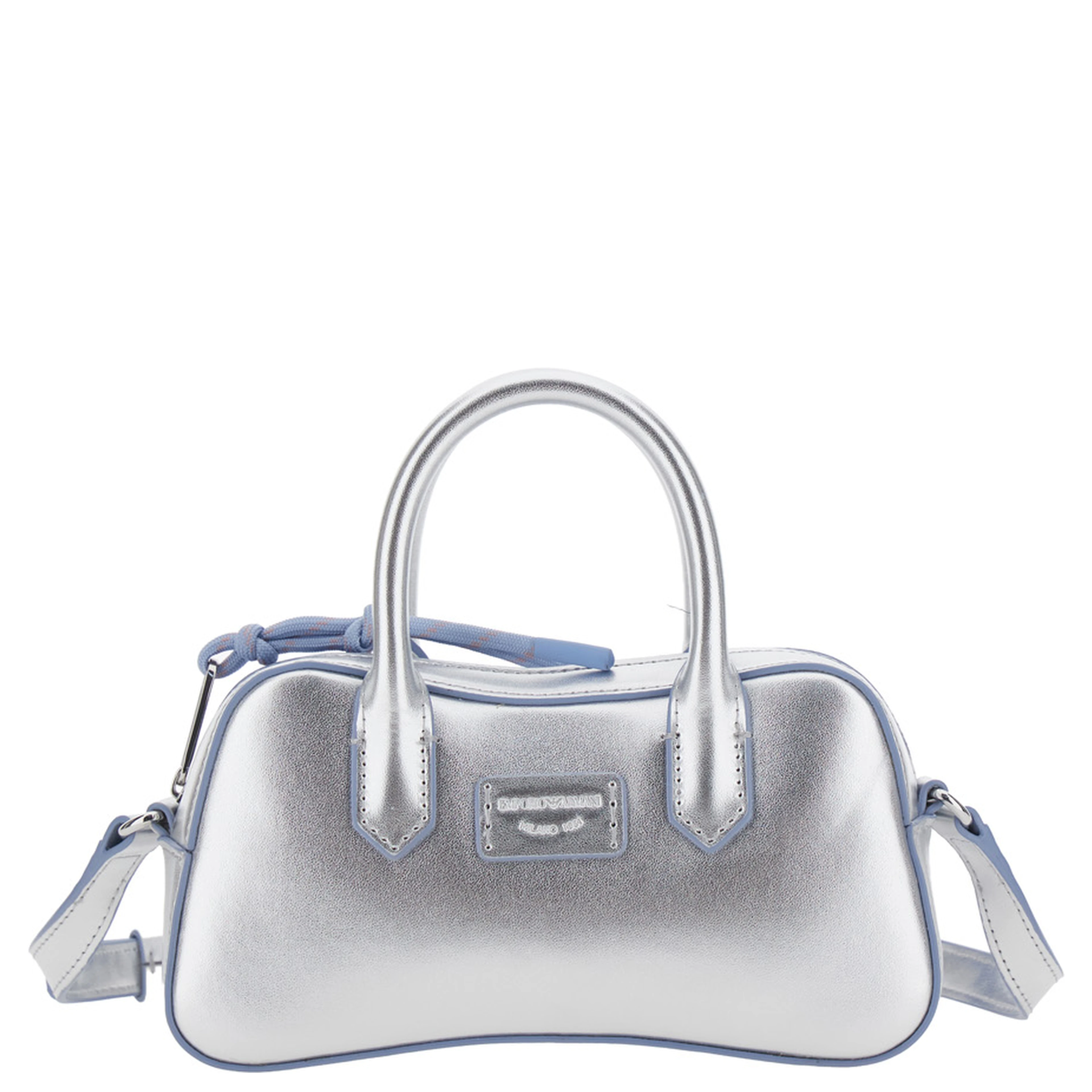 Metallic Mini Bag with adjustable and removable shoulder strap and logo patch on the front in Tech Fabric Girl