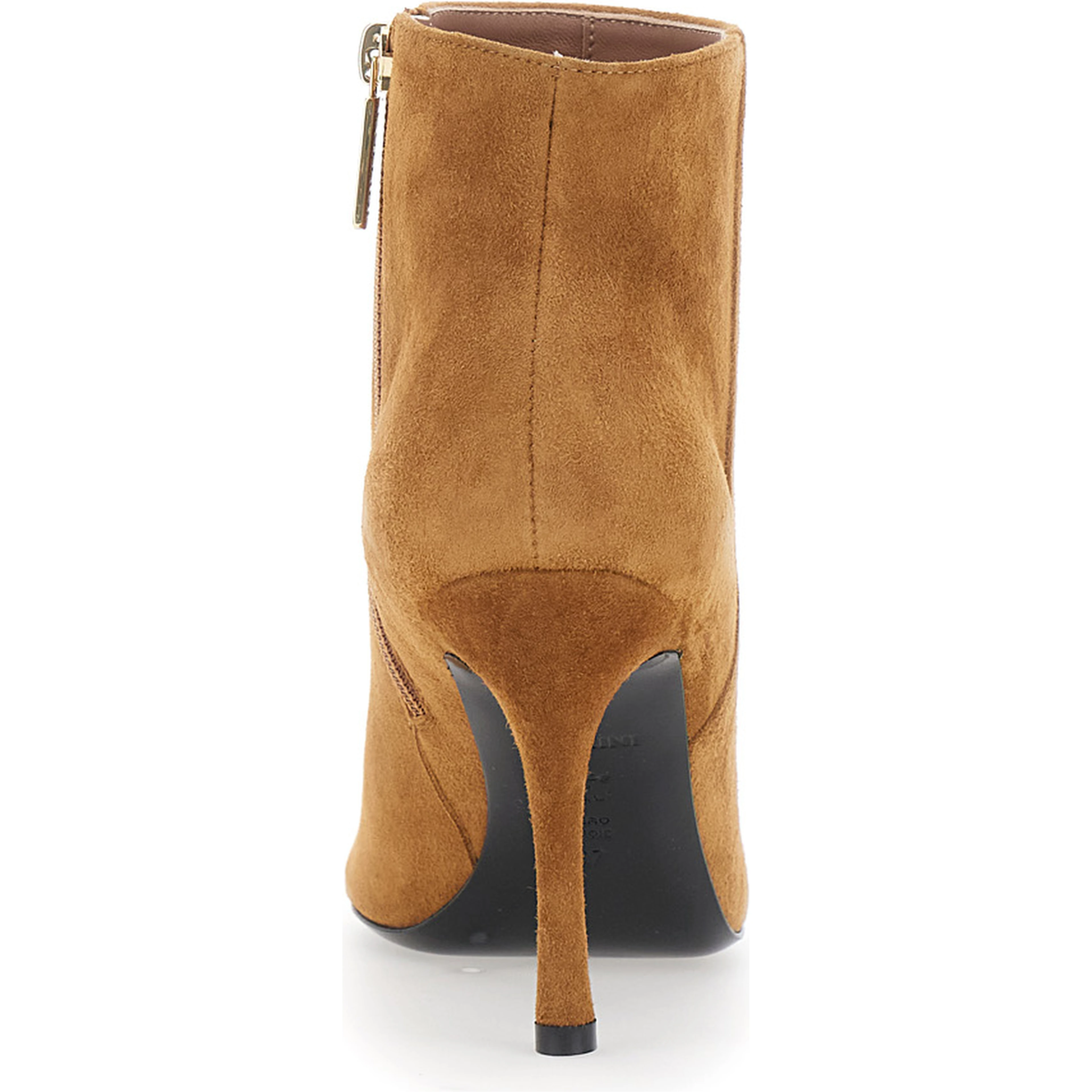 Beige Ankle Boots with Pointed Toe in Suede for Women
