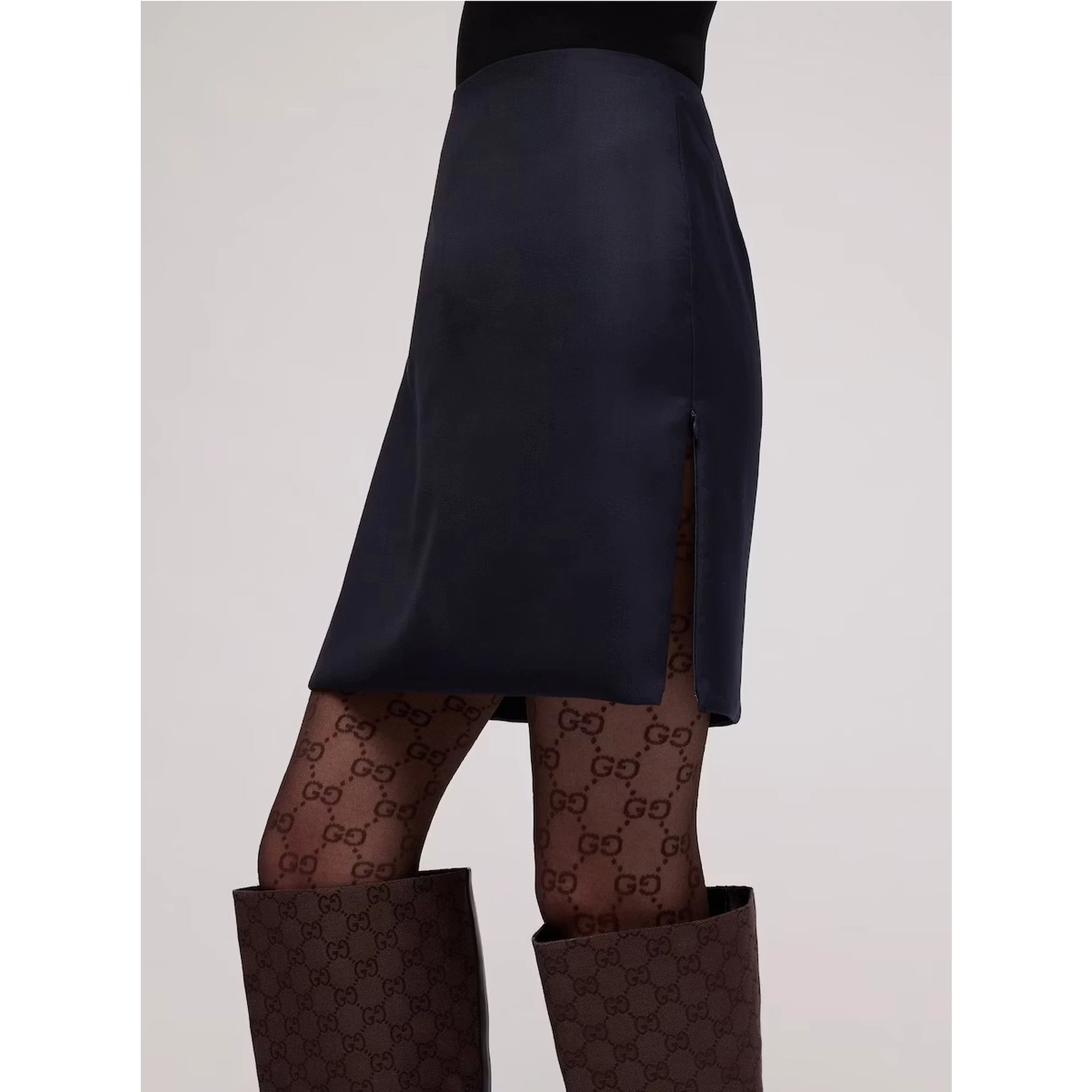 Brown tights with all-over GG motif in Tech Fabric women