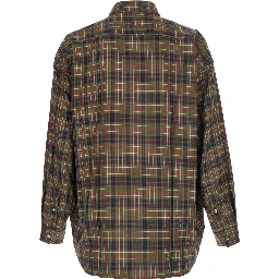 Multicolored shirt with patches and long sleeves for men