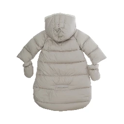 White bag with zip closure and patch, in fabric, for Boy