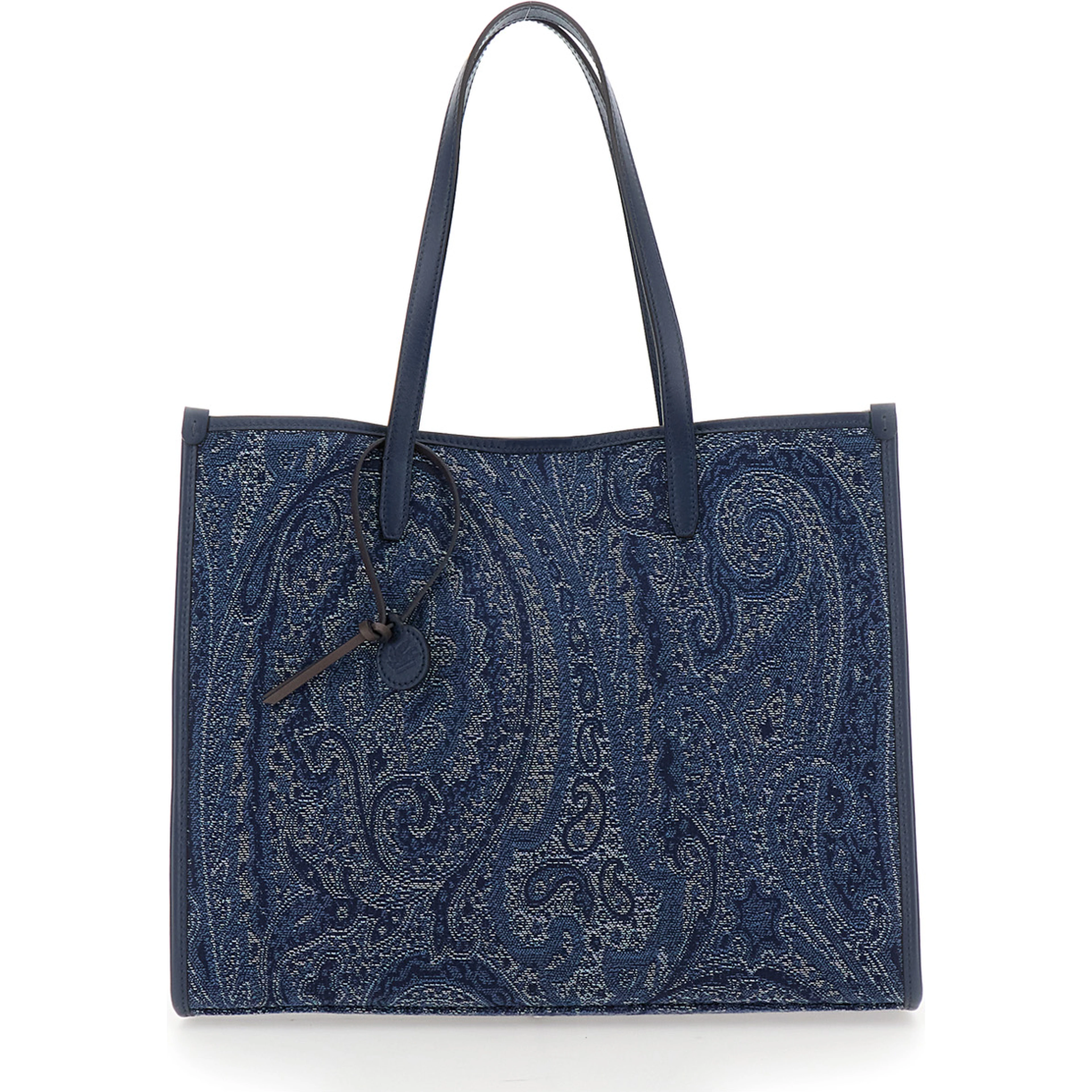Lovetrotter Blue tote bag with Jacquard Motif in Denim for Women