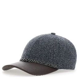 grey hat with applied Monili details in Wool woman