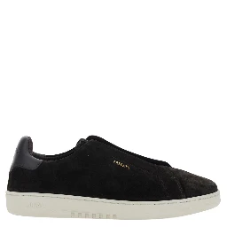 Dice Brown Laceless Low Top Sneakers with Logo Lettering on the Back in Leather for Men