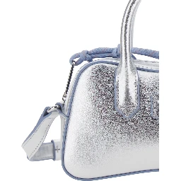 Metallic Mini Bag with adjustable and removable shoulder strap and logo patch on the front in Tech Fabric Girl