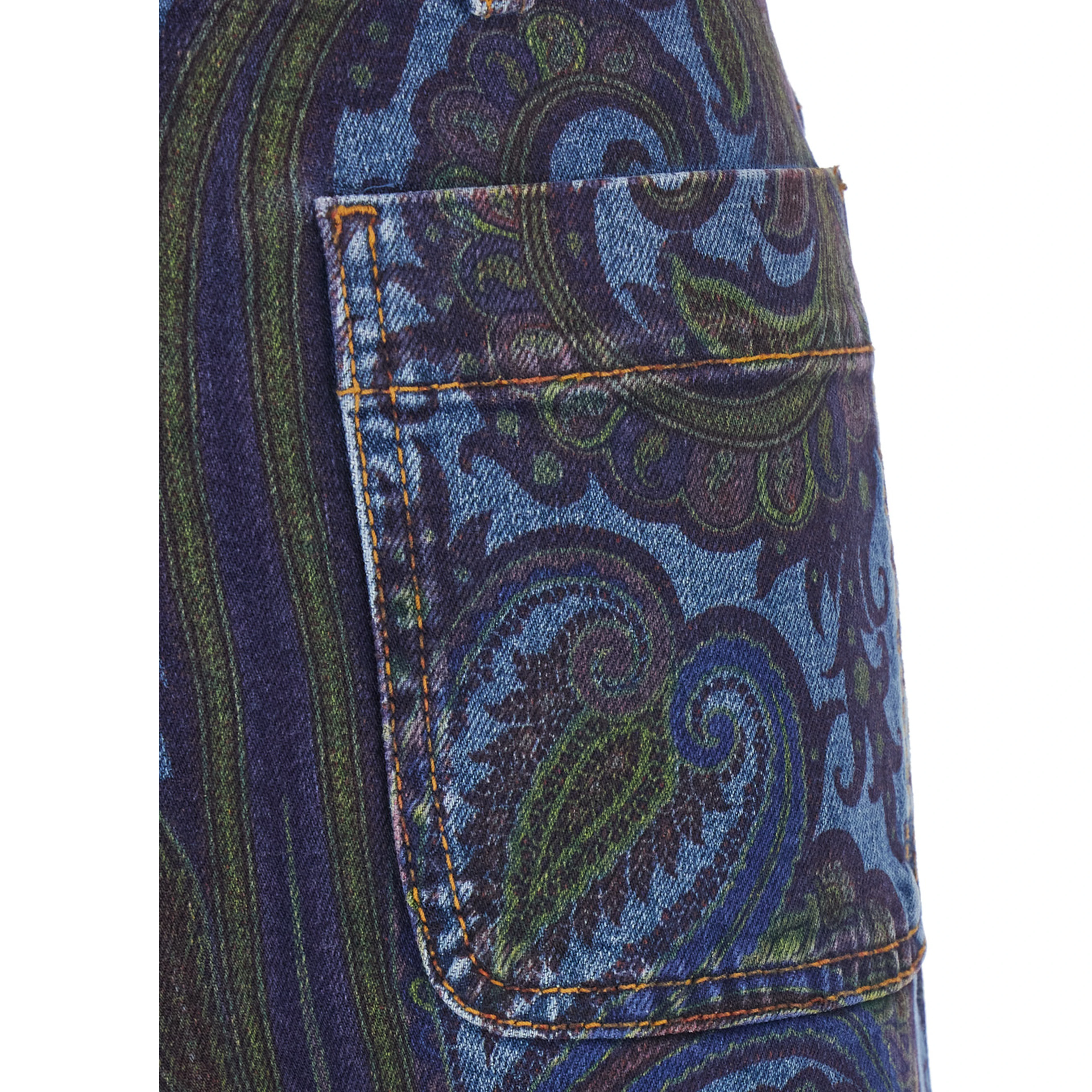 Blue Jeans with patch logo on the back and all-over print in denim women
