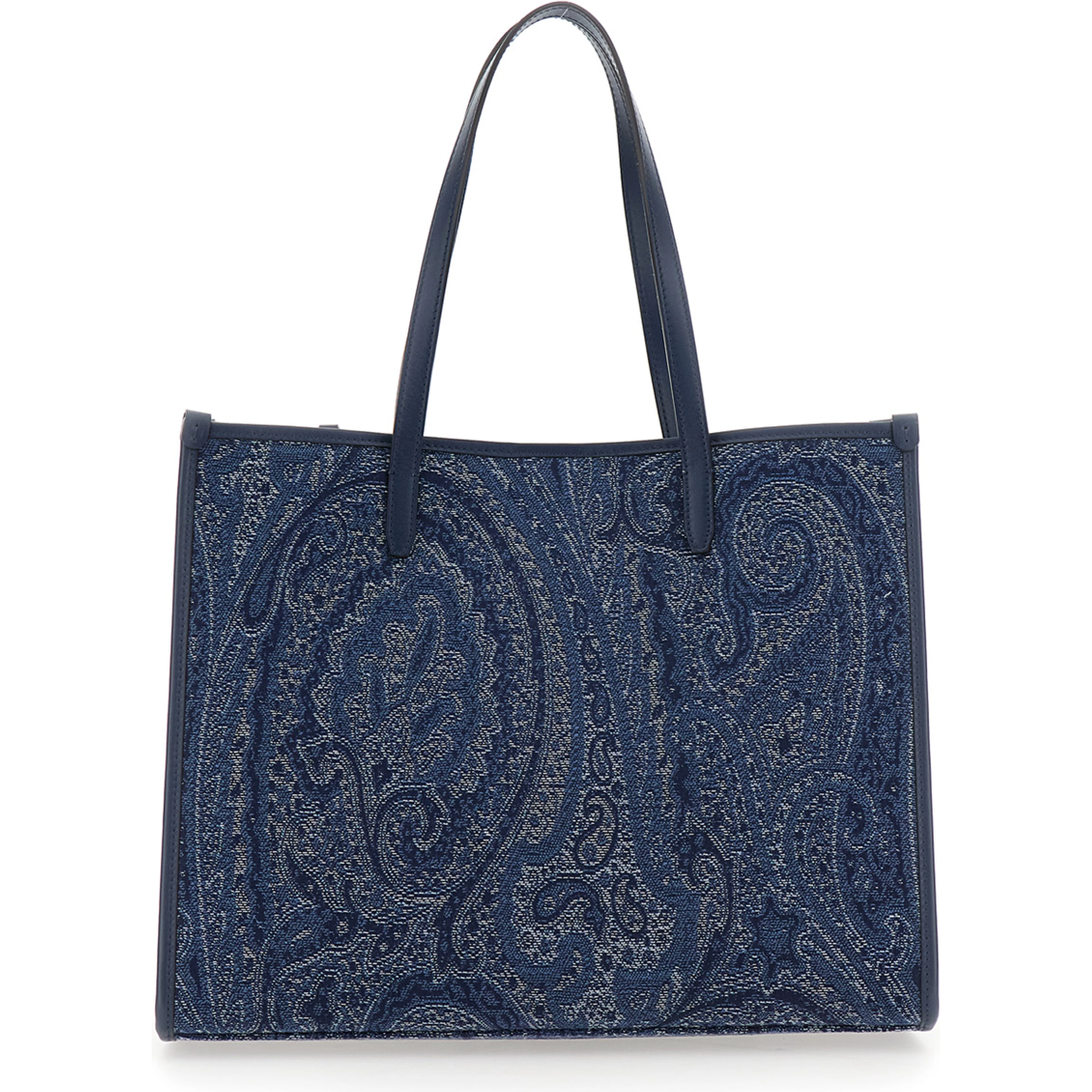 Lovetrotter Blue tote bag with Jacquard Motif in Denim for Women